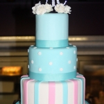 Whimsical Monogram Wedding Cake