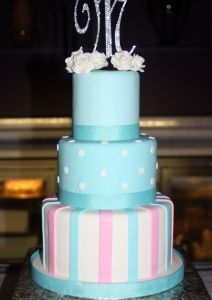 Whimsical Monogram Wedding Cake